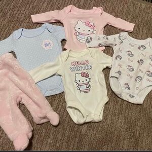 Hello Kitty Baby One Piece Set - Pink, Blue, White